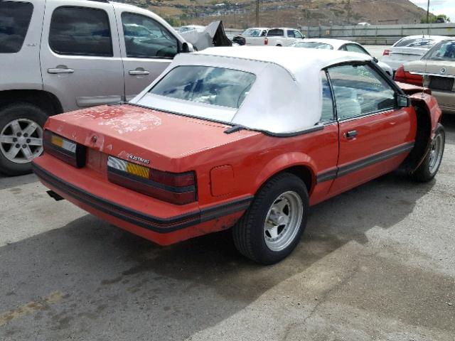 1FABP27M3EF152924 - 1984 FORD MUSTANG GL RED photo 4