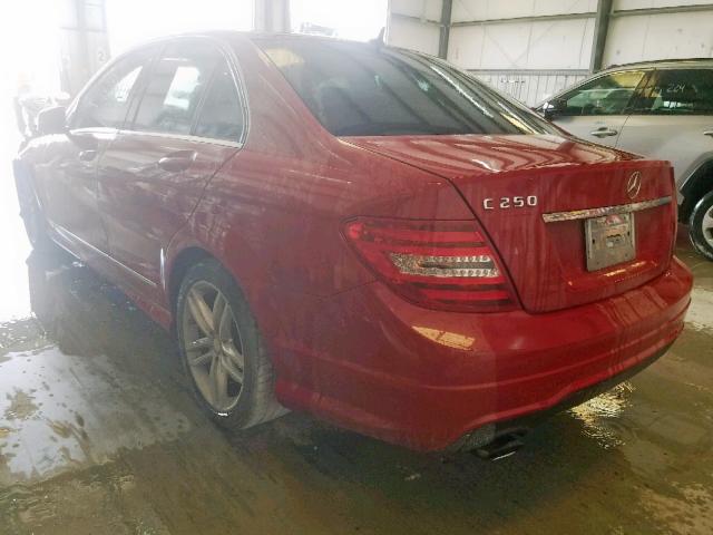 WDDGF4HB0DR263641 - 2013 MERCEDES-BENZ C 250 RED photo 3