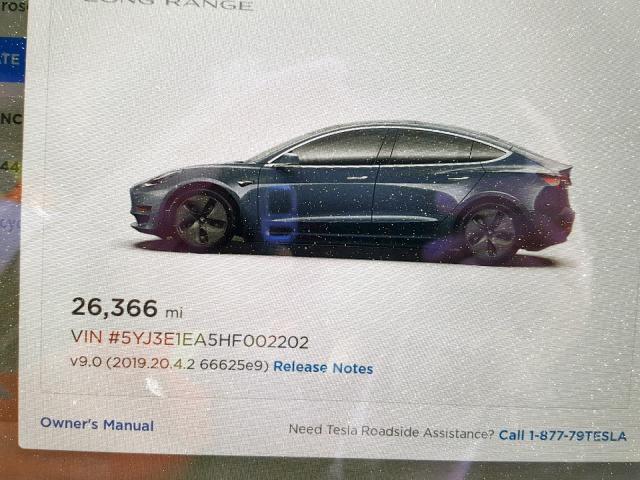 5YJ3E1EA5HF002202 - 2017 TESLA MODEL 3 CHARCOAL photo 8