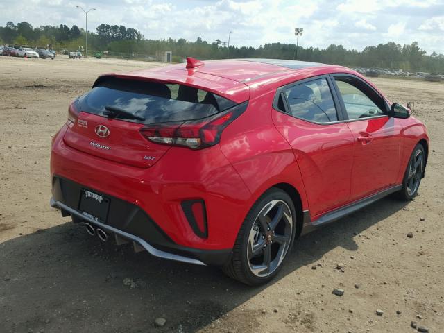 KMHTH6AB7KU010296 - 2019 HYUNDAI VELOSTER T RED photo 4