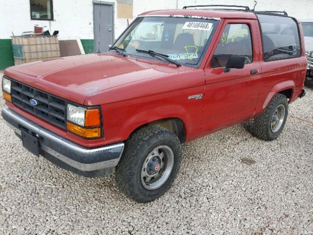 1FMCU12T3KUC60835 - 1989 FORD BRONCO II RED photo 2