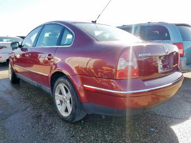 WVWRH63B64P053556 - 2004 VOLKSWAGEN PASSAT GLX MAROON photo 3