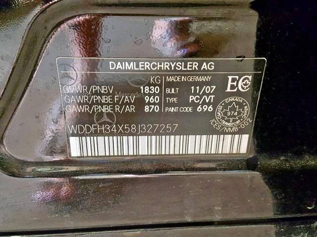 WDDFH34X58J327257 - 2008 MERCEDES-BENZ B200 BLACK photo 9