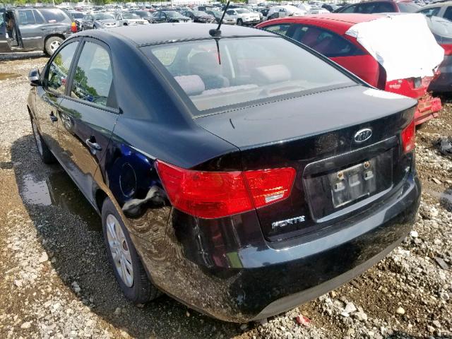 KNAFU4A28A5881389 - 2010 KIA FORTE EX BLACK photo 3