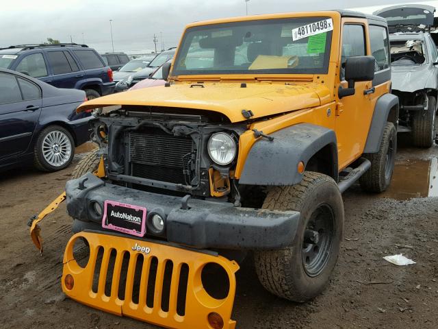 1C4AJWAG5CL203887 - 2012 JEEP WRANGLER S YELLOW photo 2