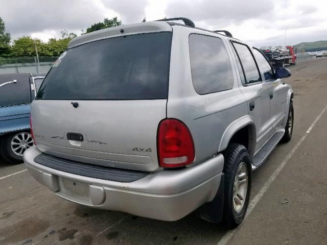 1B4HS28NX1F631326 - 2001 DODGE DURANGO GRAY photo 4