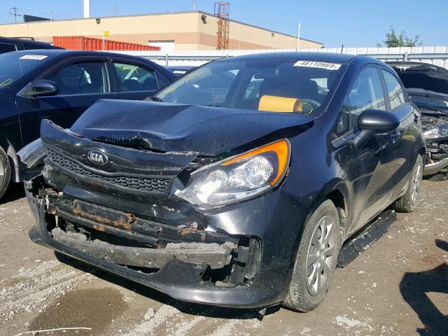 KNADM5A34G6534943 - 2016 KIA RIO LX BLACK photo 2