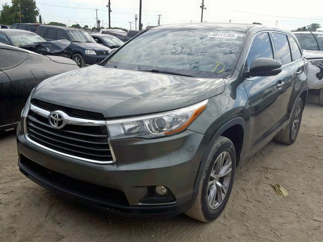 5TDZKRFH0ES011331 - 2014 TOYOTA HIGHLANDER GREEN photo 2