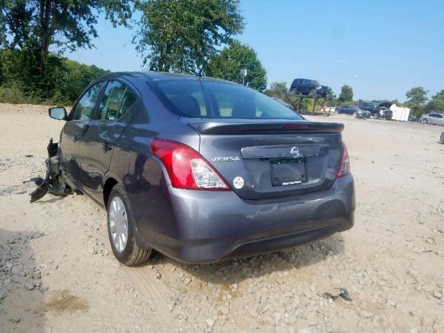 3N1CN7AP9KL838006 - 2019 NISSAN VERSA S GRAY photo 3