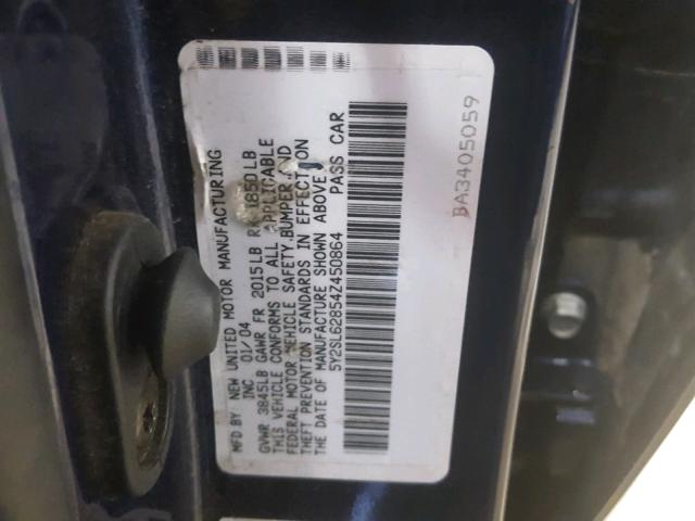 5Y2SL62854Z450864 - 2004 PONTIAC VIBE BLUE photo 10