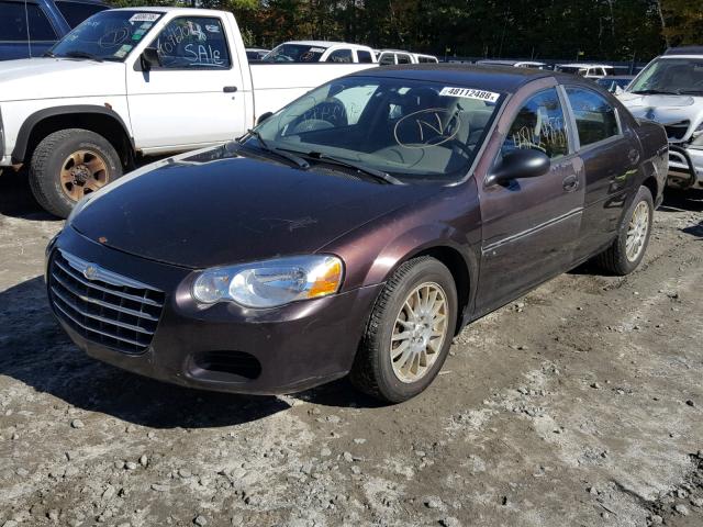 1C3EL46X64N291545 - 2004 CHRYSLER SEBRING LX MAROON photo 2