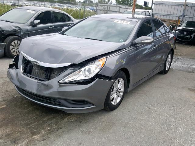 5NPEB4AC3EH919727 - 2014 HYUNDAI SONATA GLS GRAY photo 2