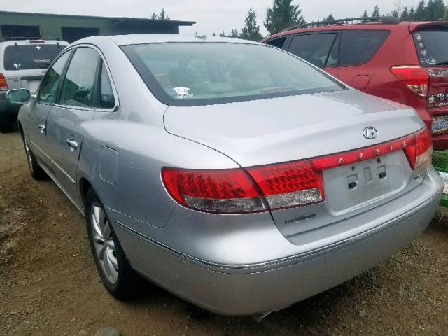 KMHFC46F97A207085 - 2007 HYUNDAI AZERA SE SILVER photo 3