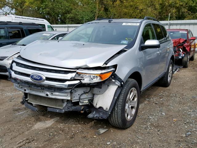 2FMDK4JC9EBB67258 - 2014 FORD EDGE SEL SILVER photo 2