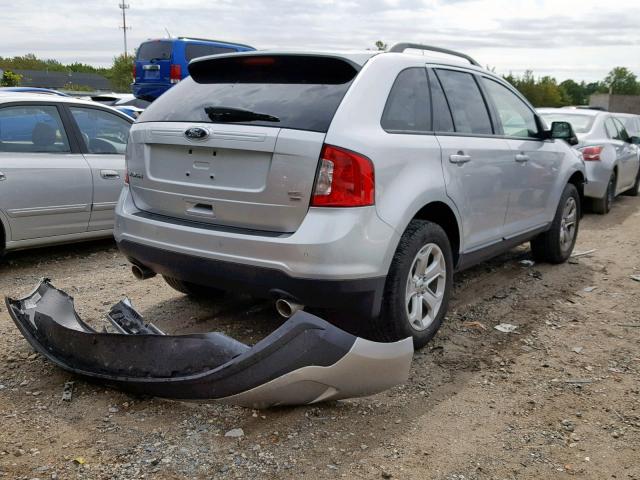 2FMDK4JC9EBB67258 - 2014 FORD EDGE SEL SILVER photo 4