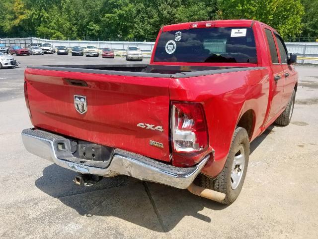 1C6RD7FP9CS315503 - 2012 DODGE RAM 1500 S RED photo 4