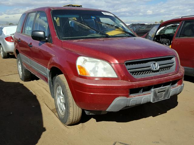 2HKYF18143H606221 - 2003 HONDA PILOT LX BURGUNDY photo 1