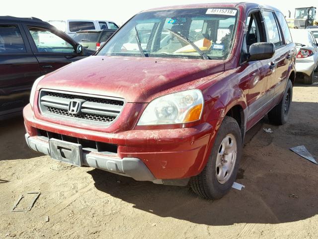 2HKYF18143H606221 - 2003 HONDA PILOT LX BURGUNDY photo 2