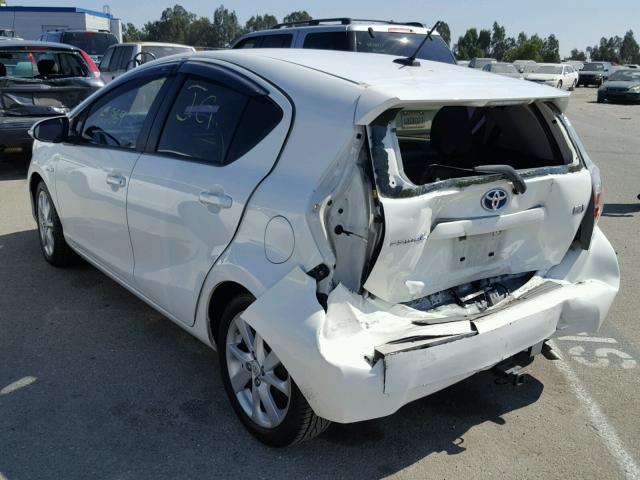 JTDKDTB30C1017336 - 2012 TOYOTA PRIUS C WHITE photo 3