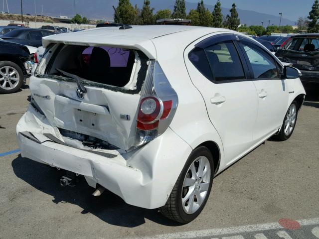 JTDKDTB30C1017336 - 2012 TOYOTA PRIUS C WHITE photo 4