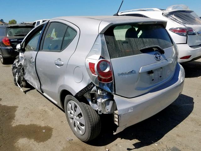 JTDKDTB33E1060765 - 2014 TOYOTA PRIUS C SILVER photo 3