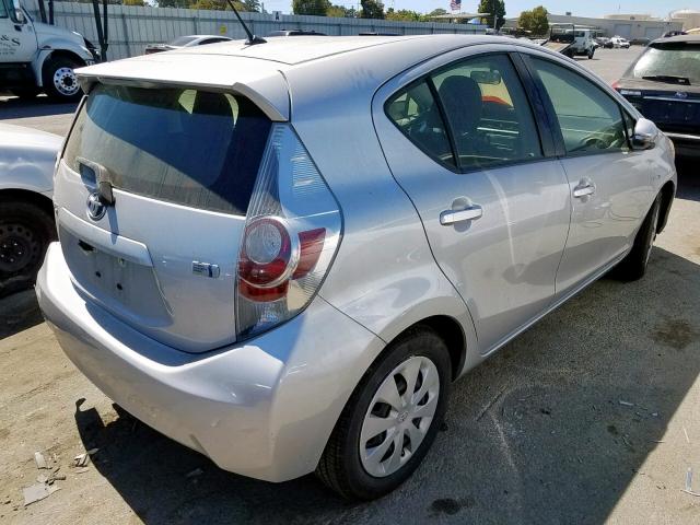 JTDKDTB33E1060765 - 2014 TOYOTA PRIUS C SILVER photo 4