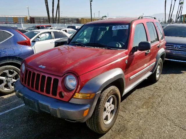 1J4GL48K56W146638 - 2006 JEEP LIBERTY SP RED photo 2