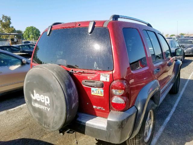 1J4GL48K56W146638 - 2006 JEEP LIBERTY SP RED photo 4