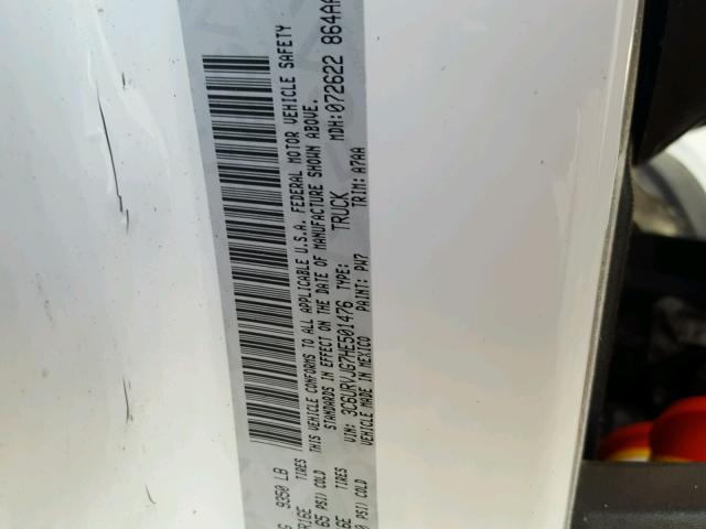 3C6URVJG7HE501476 - 2017 RAM PROMASTER 白色 照片 10