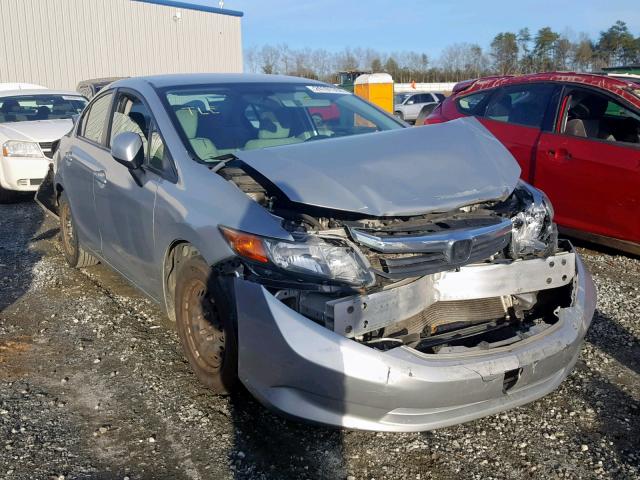 19XFB2F5XCE027589 - 2012 HONDA CIVIC LX SILVER photo 1