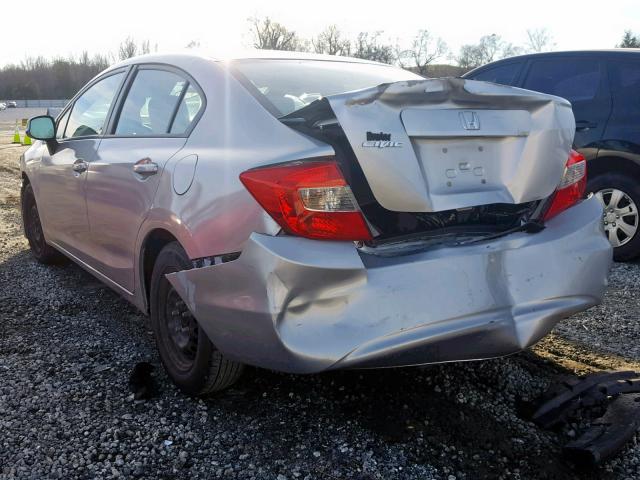 19XFB2F5XCE027589 - 2012 HONDA CIVIC LX SILVER photo 3