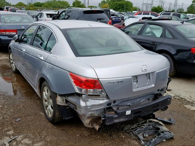 1HGCP36838A040099 - 2008 HONDA ACCORD EXL SILVER photo 3