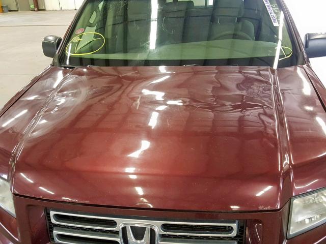 2HJYK16227H515787 - 2007 HONDA RIDGELINE MAROON photo 9