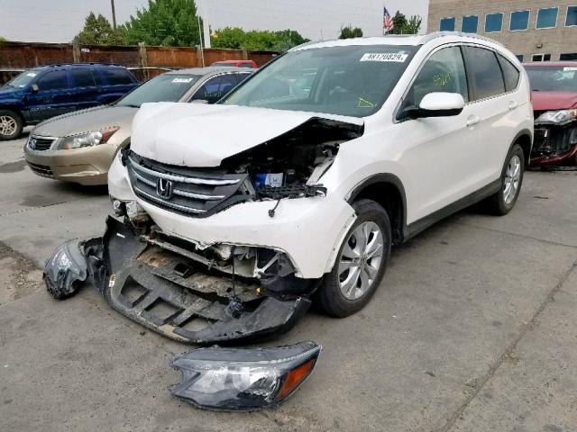 5J6RM4H72EL053318 - 2014 HONDA CR-V EXL WHITE photo 2