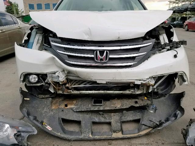 5J6RM4H72EL053318 - 2014 HONDA CR-V EXL WHITE photo 9