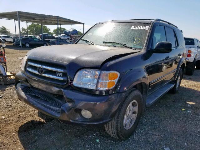 5TDZT38A11S041345 - 2001 TOYOTA SEQUOIA LI BLACK photo 2