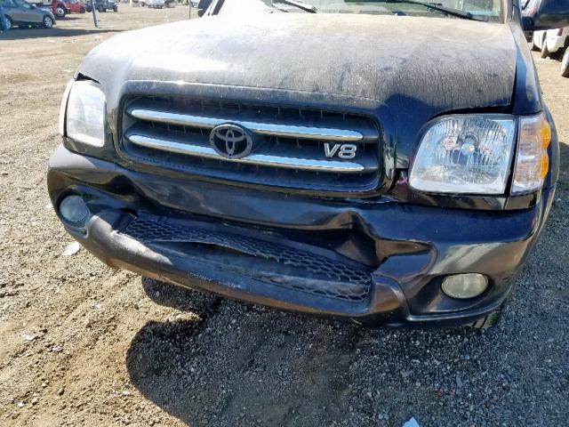 5TDZT38A11S041345 - 2001 TOYOTA SEQUOIA LI BLACK photo 9