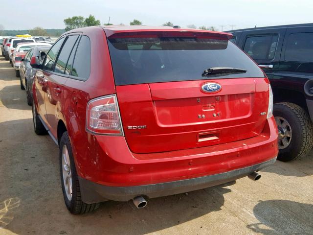 2FMDK3JCXABB25850 - 2010 FORD EDGE SEL RED photo 3