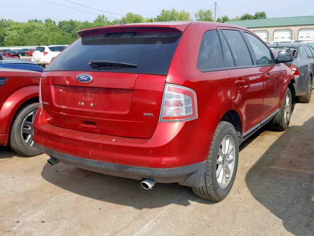 2FMDK3JCXABB25850 - 2010 FORD EDGE SEL RED photo 4