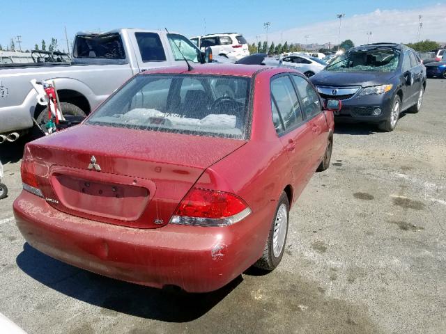 JA3AJ26E65U050917 - 2005 MITSUBISHI LANCER ES RED photo 4