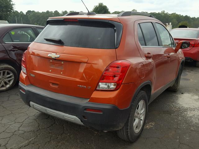 KL7CJLSB1FB251193 - 2015 CHEVROLET TRAX 1LT ORANGE photo 4