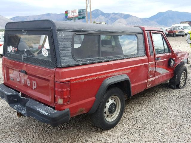 1J7FT26S9NL159298 - 1992 JEEP COMANCHE RED photo 4