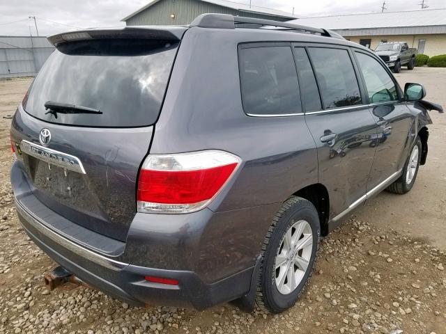 5TDZK3EH3DS112229 - 2013 TOYOTA HIGHLANDER CHARCOAL photo 4