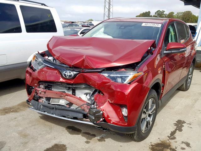 2T3RFREV4JW783920 - 2018 TOYOTA RAV4 ADVEN RED photo 2