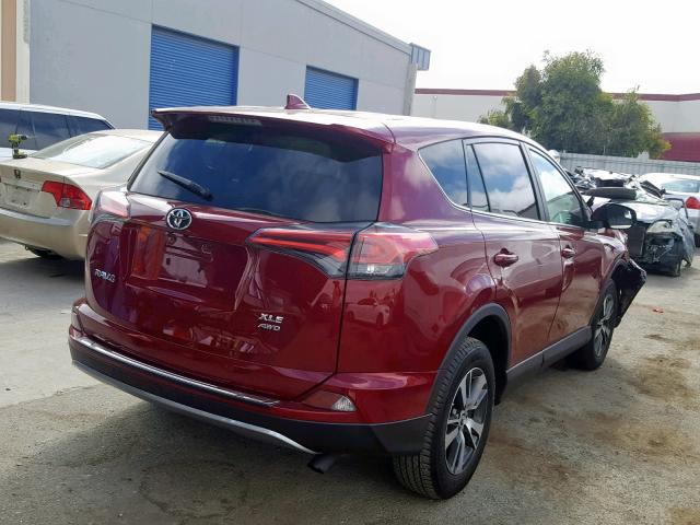 2T3RFREV4JW783920 - 2018 TOYOTA RAV4 ADVEN RED photo 4