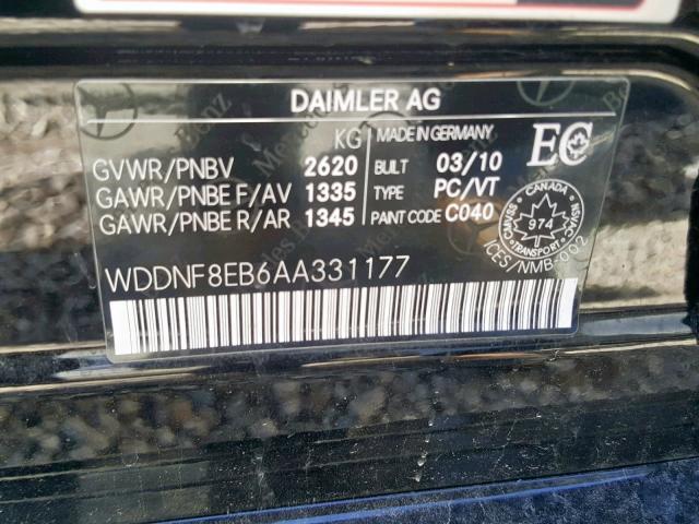 WDDNF8EB6AA331177 - 2010 MERCEDES-BENZ S 450 4MAT BLACK photo 10