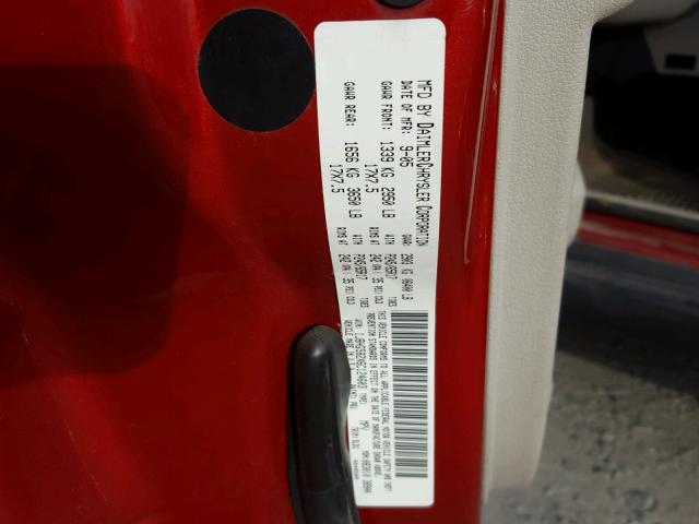 1J8HG582X6C124603 - 2006 JEEP COMMANDER RED photo 10