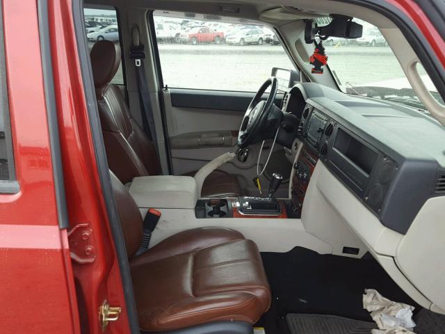 1J8HG582X6C124603 - 2006 JEEP COMMANDER RED photo 5