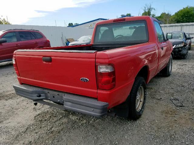 1FTYR10U31TA00771 - 2001 FORD RANGER RED photo 4