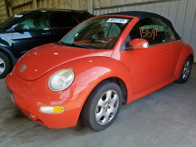 3VWCK21Y43M321402 - 2003 VOLKSWAGEN NEW BEETLE ORANGE photo 2